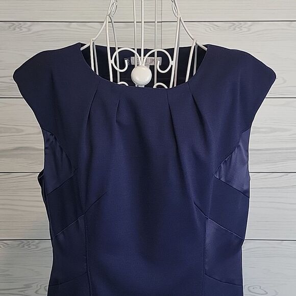 Jennifer Lopez pencil midi dress in navy blue Women's Size 12 - Picture 2 of 12